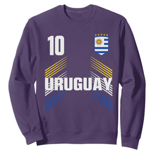 Uruguay Soccer Sports Graphic Number 10 Jersey Style Sweatshirt Proud Uruguayan Football Fans Game Day Pride TS02 Purple Print Your Wear