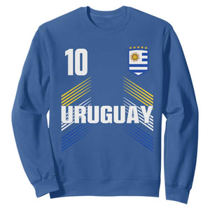 Uruguay Soccer Sports Graphic Number 10 Jersey Style Sweatshirt Proud Uruguayan Football Fans Game Day Pride TS02 Royal Blue Print Your Wear