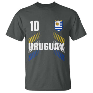 Uruguay Soccer Sports Graphic Number 10 Jersey Style T Shirt Proud Uruguayan Football Fans Game Day Pride TS02 Dark Heather Print Your Wear