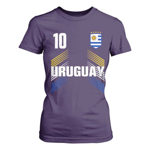 Uruguay Soccer Sports Graphic Number 10 Jersey Style T Shirt For Women Proud Uruguayan Football Fans Game Day Pride TS02 Purple Print Your Wear