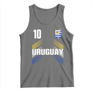 Uruguay Soccer Sports Graphic Number 10 Jersey Style Tank Top Proud Uruguayan Football Fans Game Day Pride TS02 Black Heather Print Your Wear