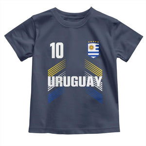 Uruguay Soccer Sports Graphic Number 10 Jersey Style Toddler T Shirt Proud Uruguayan Football Fans Game Day Pride TS02 Navy Print Your Wear