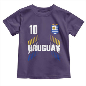 Uruguay Soccer Sports Graphic Number 10 Jersey Style Toddler T Shirt Proud Uruguayan Football Fans Game Day Pride TS02 Purple Print Your Wear