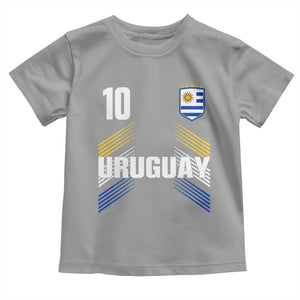 Uruguay Soccer Sports Graphic Number 10 Jersey Style Toddler T Shirt Proud Uruguayan Football Fans Game Day Pride TS02 Sport Gray Print Your Wear