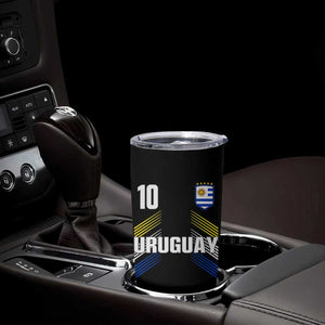 Uruguay Soccer Sports Graphic Number 10 Jersey Style Tumbler Cup Proud Uruguayan Football Fans Game Day Pride TS02 Print Your Wear