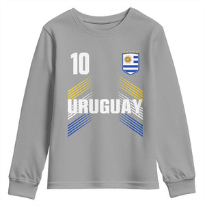 Uruguay Soccer Sports Graphic Number 10 Jersey Style Youth Sweatshirt Proud Uruguayan Football Fans Game Day Pride TS02 Sport Gray Print Your Wear