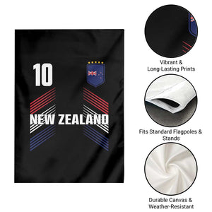 New Zealand Soccer Sports Graphic Number 10 Jersey Style Garden Flag Proud Kiwis Football Fans Game Day Pride TS02 Print Your Wear