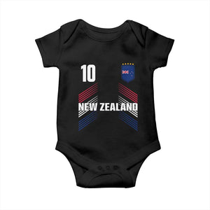 New Zealand Soccer Sports Graphic Number 10 Jersey Style Baby Onesie Proud Kiwis Football Fans Game Day Pride TS02 Black Print Your Wear