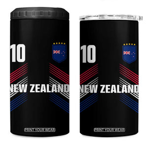 New Zealand Soccer Sports Graphic Number 10 Jersey Style 4 in 1 Can Cooler Tumbler Proud Kiwis Football Fans Game Day Pride TS02 One Size: 16 oz Black Print Your Wear