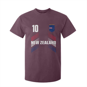 New Zealand Soccer Sports Graphic Number 10 Jersey Style T Shirt For Kid Proud Kiwis Football Fans Game Day Pride TS02 Maroon Print Your Wear