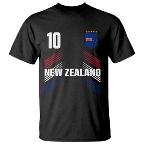 New Zealand Soccer Sports Graphic Number 10 Jersey Style T Shirt Proud Kiwis Football Fans Game Day Pride TS02 Black Print Your Wear
