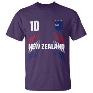 New Zealand Soccer Sports Graphic Number 10 Jersey Style T Shirt Proud Kiwis Football Fans Game Day Pride TS02 Purple Print Your Wear