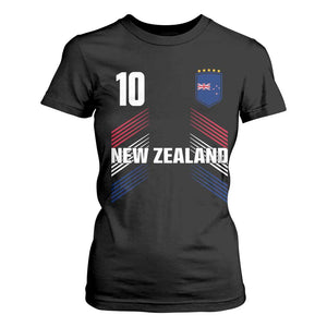 New Zealand Soccer Sports Graphic Number 10 Jersey Style T Shirt For Women Proud Kiwis Football Fans Game Day Pride TS02 Black Print Your Wear