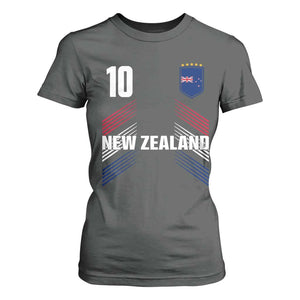 New Zealand Soccer Sports Graphic Number 10 Jersey Style T Shirt For Women Proud Kiwis Football Fans Game Day Pride TS02 Dark Heather Print Your Wear