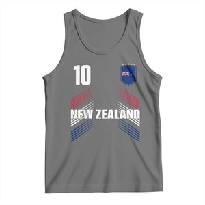 New Zealand Soccer Sports Graphic Number 10 Jersey Style Tank Top Proud Kiwis Football Fans Game Day Pride TS02 Black Heather Print Your Wear