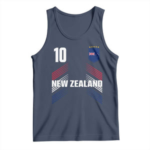 New Zealand Soccer Sports Graphic Number 10 Jersey Style Tank Top Proud Kiwis Football Fans Game Day Pride TS02 Navy Print Your Wear