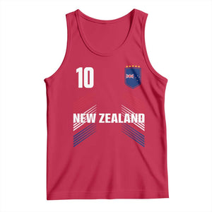 New Zealand Soccer Sports Graphic Number 10 Jersey Style Tank Top Proud Kiwis Football Fans Game Day Pride TS02 Red Print Your Wear