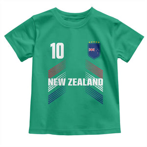 New Zealand Soccer Sports Graphic Number 10 Jersey Style Toddler T Shirt Proud Kiwis Football Fans Game Day Pride TS02 Irish Green Print Your Wear