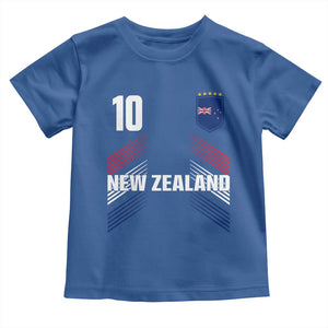 New Zealand Soccer Sports Graphic Number 10 Jersey Style Toddler T Shirt Proud Kiwis Football Fans Game Day Pride TS02 Royal Blue Print Your Wear