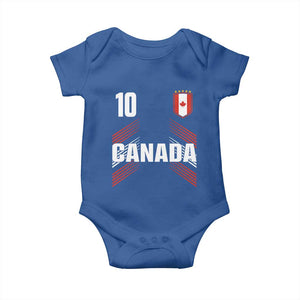 Canada Soccer Sports Graphic Number 10 Jersey Style Baby Onesie Proud Canadian Football Fans Game Day Pride TS02 Royal Blue Print Your Wear