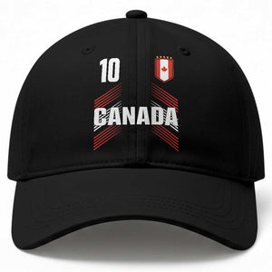 Canada Soccer Sports Graphic Number 10 Jersey Style Baseball Cap Proud Canadian Football Fans Game Day Pride TS02 Print Your Wear