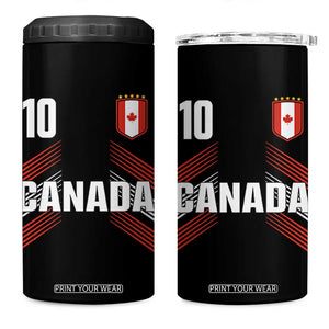 Canada Soccer Sports Graphic Number 10 Jersey Style 4 in 1 Can Cooler Tumbler Proud Canadian Football Fans Game Day Pride TS02 One Size: 16 oz Black Print Your Wear