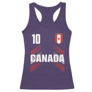 Canada Soccer Sports Graphic Number 10 Jersey Style Racerback Tank Top Proud Canadian Football Fans Game Day Pride TS02 Purple Print Your Wear