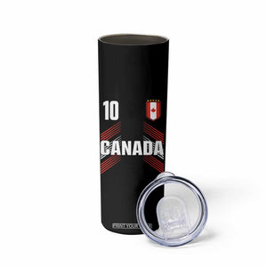 Canada Soccer Sports Graphic Number 10 Jersey Style Skinny Tumbler Proud Canadian Football Fans Game Day Pride TS02 Print Your Wear