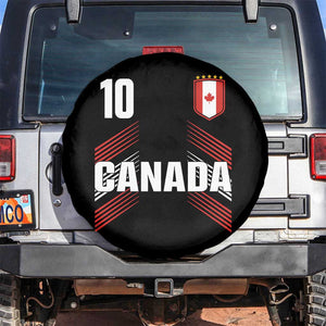 Canada Soccer Sports Graphic Number 10 Jersey Style Spare Tire Cover Proud Canadian Football Fans Game Day Pride TS02 No hole Black Print Your Wear
