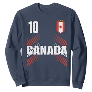 Canada Soccer Sports Graphic Number 10 Jersey Style Sweatshirt Proud Canadian Football Fans Game Day Pride TS02 Navy Print Your Wear