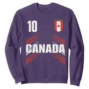 Canada Soccer Sports Graphic Number 10 Jersey Style Sweatshirt Proud Canadian Football Fans Game Day Pride TS02 Purple Print Your Wear