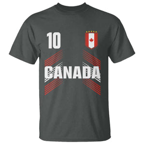 Canada Soccer Sports Graphic Number 10 Jersey Style T Shirt Proud Canadian Football Fans Game Day Pride TS02 Dark Heather Print Your Wear