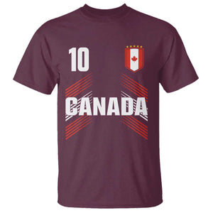 Canada Soccer Sports Graphic Number 10 Jersey Style T Shirt Proud Canadian Football Fans Game Day Pride TS02 Maroon Print Your Wear
