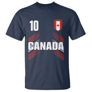 Canada Soccer Sports Graphic Number 10 Jersey Style T Shirt Proud Canadian Football Fans Game Day Pride TS02 Navy Print Your Wear