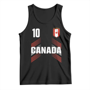 Canada Soccer Sports Graphic Number 10 Jersey Style Tank Top Proud Canadian Football Fans Game Day Pride TS02 Black Print Your Wear