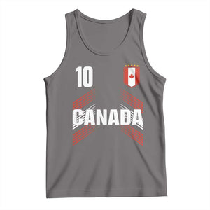 Canada Soccer Sports Graphic Number 10 Jersey Style Tank Top Proud Canadian Football Fans Game Day Pride TS02 Deep Heather Print Your Wear