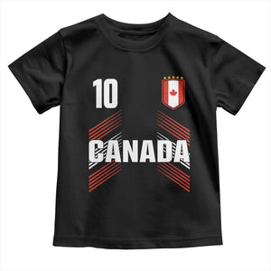 Canada Soccer Sports Graphic Number 10 Jersey Style Toddler T Shirt Proud Canadian Football Fans Game Day Pride TS02 Black Print Your Wear