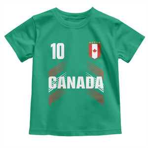 Canada Soccer Sports Graphic Number 10 Jersey Style Toddler T Shirt Proud Canadian Football Fans Game Day Pride TS02 Irish Green Print Your Wear