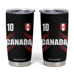 Canada Soccer Sports Graphic Number 10 Jersey Style Tumbler Cup Proud Canadian Football Fans Game Day Pride TS02 Black Print Your Wear