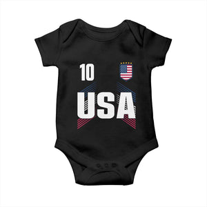 USA Soccer Sports Graphic Number 10 Jersey Style Baby Onesie Proud Fans Game Day Pride TS02 Black Print Your Wear