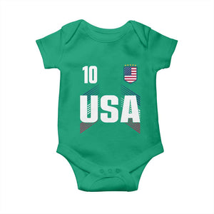 USA Soccer Sports Graphic Number 10 Jersey Style Baby Onesie Proud Fans Game Day Pride TS02 Irish Green Print Your Wear