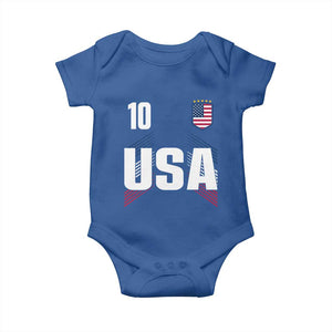USA Soccer Sports Graphic Number 10 Jersey Style Baby Onesie Proud Fans Game Day Pride TS02 Royal Blue Print Your Wear