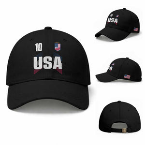 USA Soccer Sports Graphic Number 10 Jersey Style Baseball Cap Proud Fans Game Day Pride TS02 Baseball Cap Universal Fit Black Print Your Wear