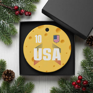 USA Soccer Sports Graphic Number 10 Jersey Style Ceramic Ornament Proud Fans Game Day Pride TS02 1pc Yellow Cheese Print Your Wear
