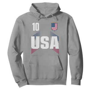 USA Soccer Sports Graphic Number 10 Jersey Style Hoodie Proud Fans Game Day Pride TS02 Sport Gray Print Your Wear