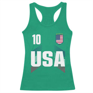USA Soccer Sports Graphic Number 10 Jersey Style Racerback Tank Top Proud Fans Game Day Pride TS02 Irish Green Print Your Wear