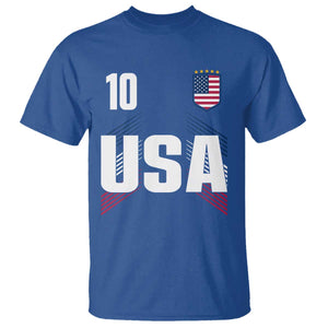 USA Soccer Sports Graphic Number 10 Jersey Style T Shirt Proud Fans Game Day Pride TS02 Royal Blue Print Your Wear