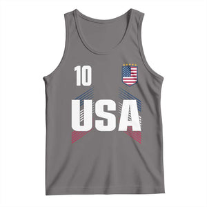 USA Soccer Sports Graphic Number 10 Jersey Style Tank Top Proud Fans Game Day Pride TS02 Deep Heather Print Your Wear