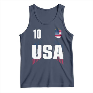 USA Soccer Sports Graphic Number 10 Jersey Style Tank Top Proud Fans Game Day Pride TS02 Navy Print Your Wear
