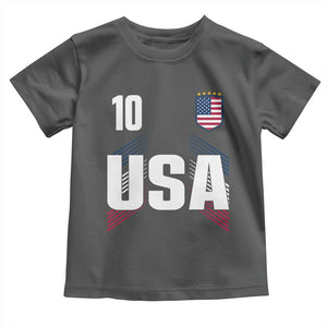 USA Soccer Sports Graphic Number 10 Jersey Style Toddler T Shirt Proud Fans Game Day Pride TS02 Dark Heather Print Your Wear